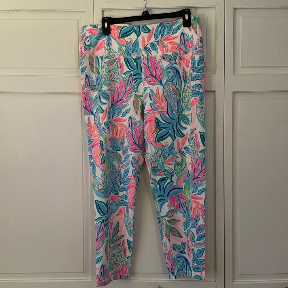 Lilly Pulitzer Weekender High Rose Midi Athletic Leggings Size XL